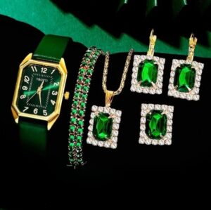 6PCS Luxury Fashion Square Women Watches Wristwatch Jewelry Set Classic Simple Femme Relogio Feminino