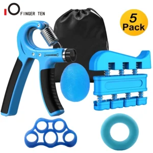 5-in-1 Adjustable Forearm Grip Strength Trainer for Finger Wrist Forearm Handgrip