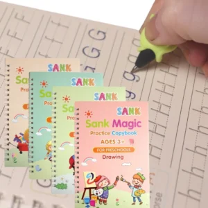 4 pcs Set Magic Re-useable Kids Magic Tracing Handwriting Books