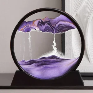 Decor 3D Moving Sand Art Glass Ornament Deep Sea Sandscape In Motion, Flowing Sand Frame For Home And Office Decor, Stress Relief,7 Inch